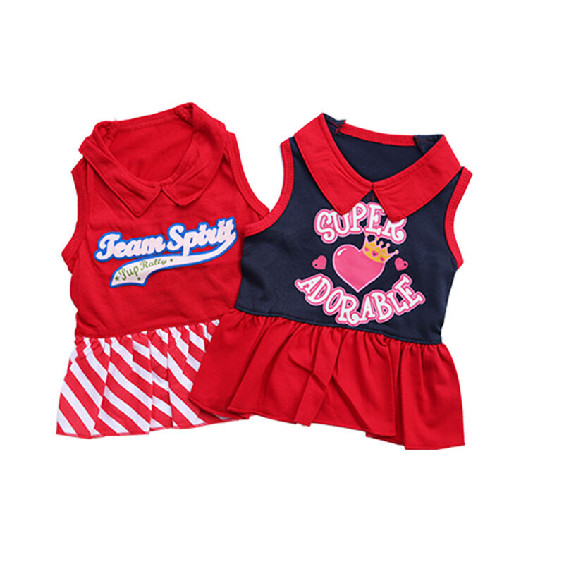 Pet products 2-Piece Dog Summer Dress Set - Team Spirit & SUPER ADORABLE Designs