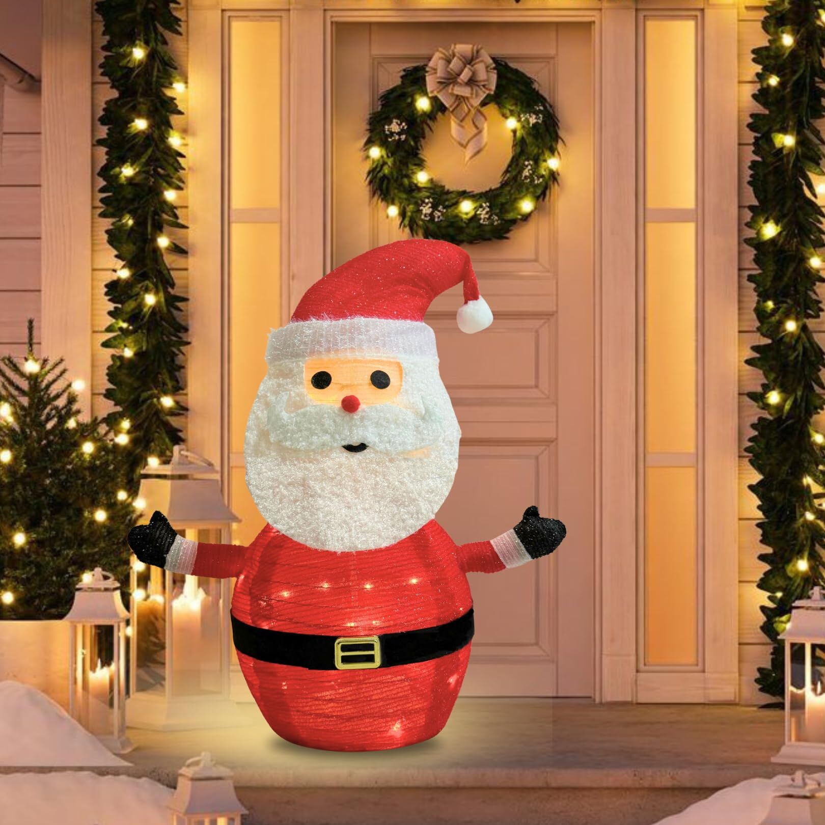 2-Pack Lighted Christmas Santa Claus Decoration Lantern view 4