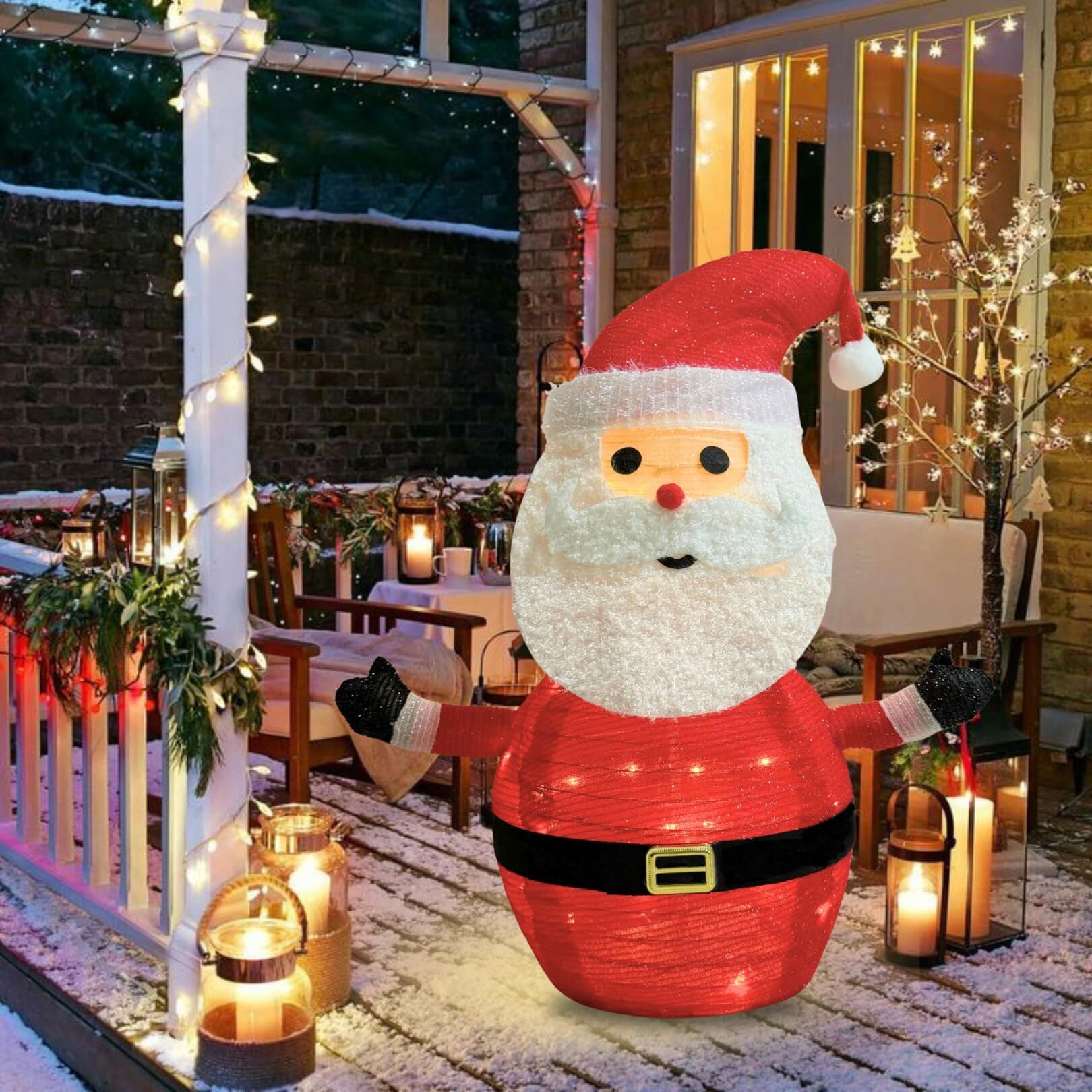 2-Pack Lighted Christmas Santa Claus Decoration Lantern view 7