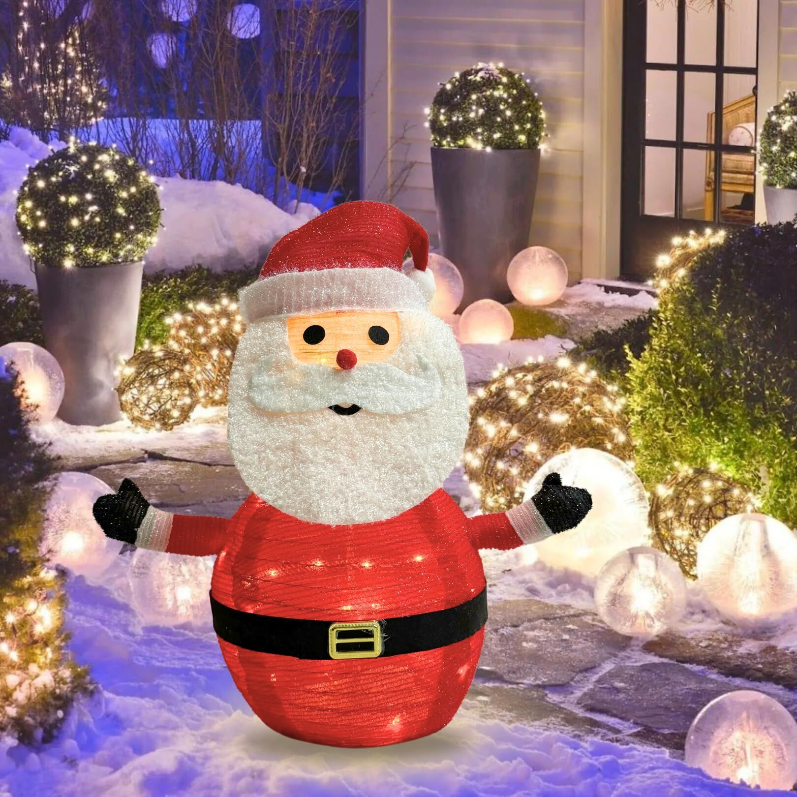 2-Pack Lighted Christmas Santa Claus Decoration Lantern view 8