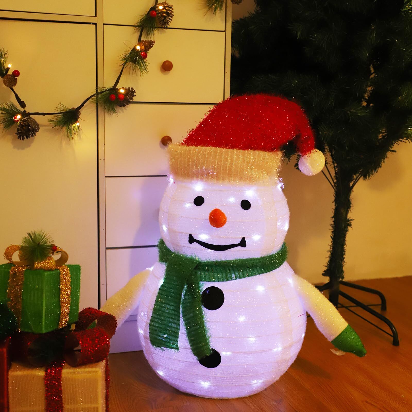 2-Pack Lighted Christmas Snowman Decoration Lantern view 2