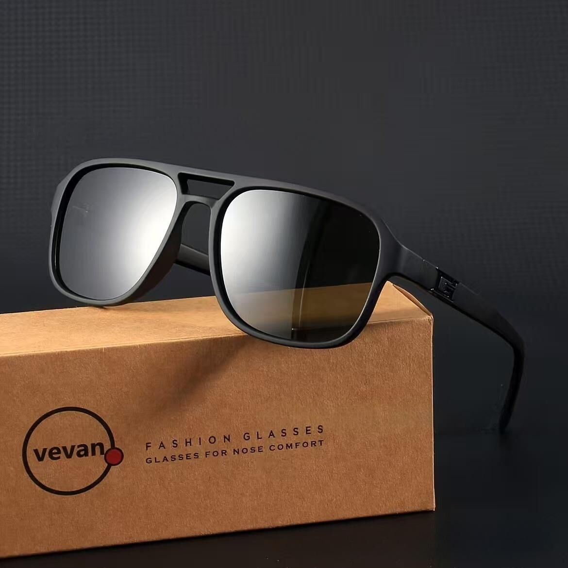 "Retro trend" classic box sunglasses-modified face view 6