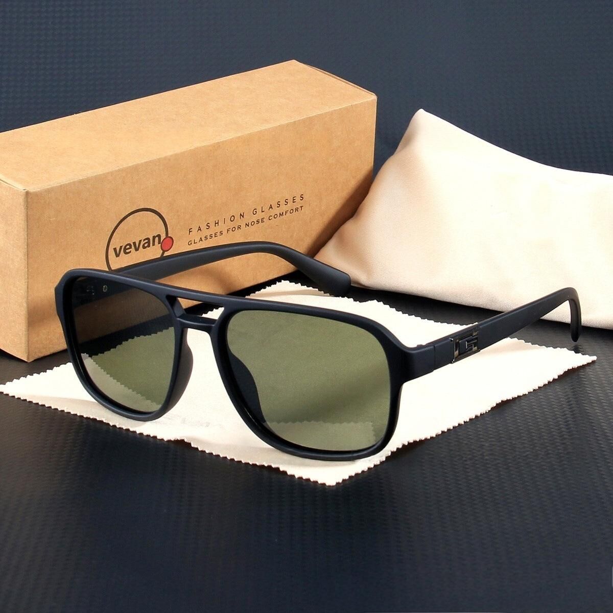 "Retro trend" classic box sunglasses-modified face view 2