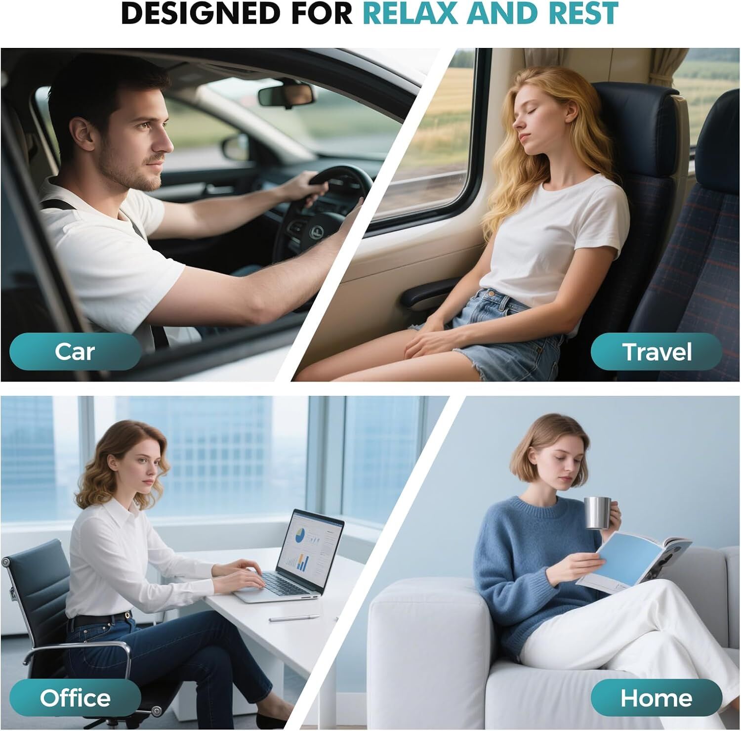 Travel Neck Pillows for Airplanes - 360° Ergonomic Memory Foam Travel Pillow view 5