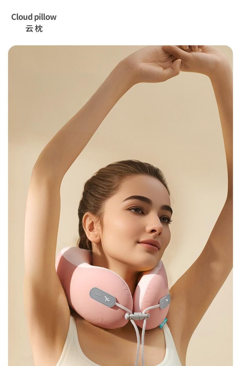 Cooling Memory Foam Neck Pillow for Travel-U-Shaped Ergonomic Travel Pillow view 3