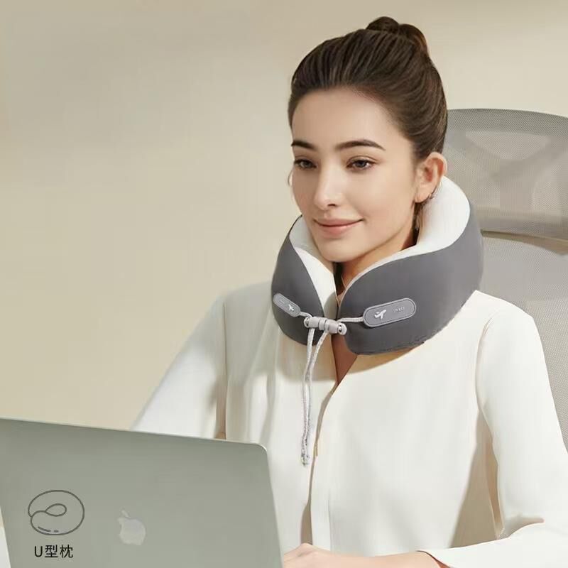 Cooling Memory Foam Neck Pillow for Travel-U-Shaped Ergonomic Travel Pillow view 2