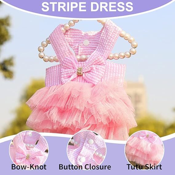 pet products Fall Dog Dresses for Small Dogs Girl 3 Pack Summer Puppy Clothes view 3