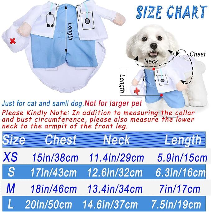 pet products Funny Small Dog Doctor Coat Onesie - Cat & Puppy Halloween view 4