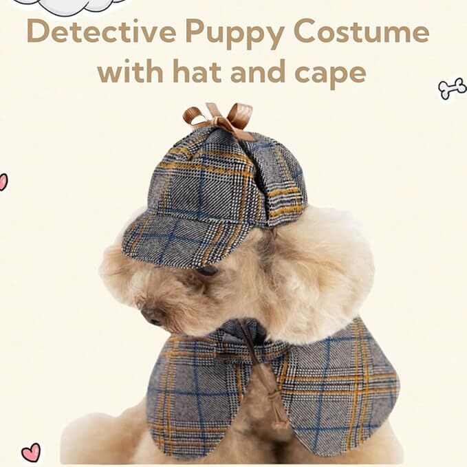 pet products Dog Costume-Cute Detective Pet Clothes Set Halloween Cosplay view 2