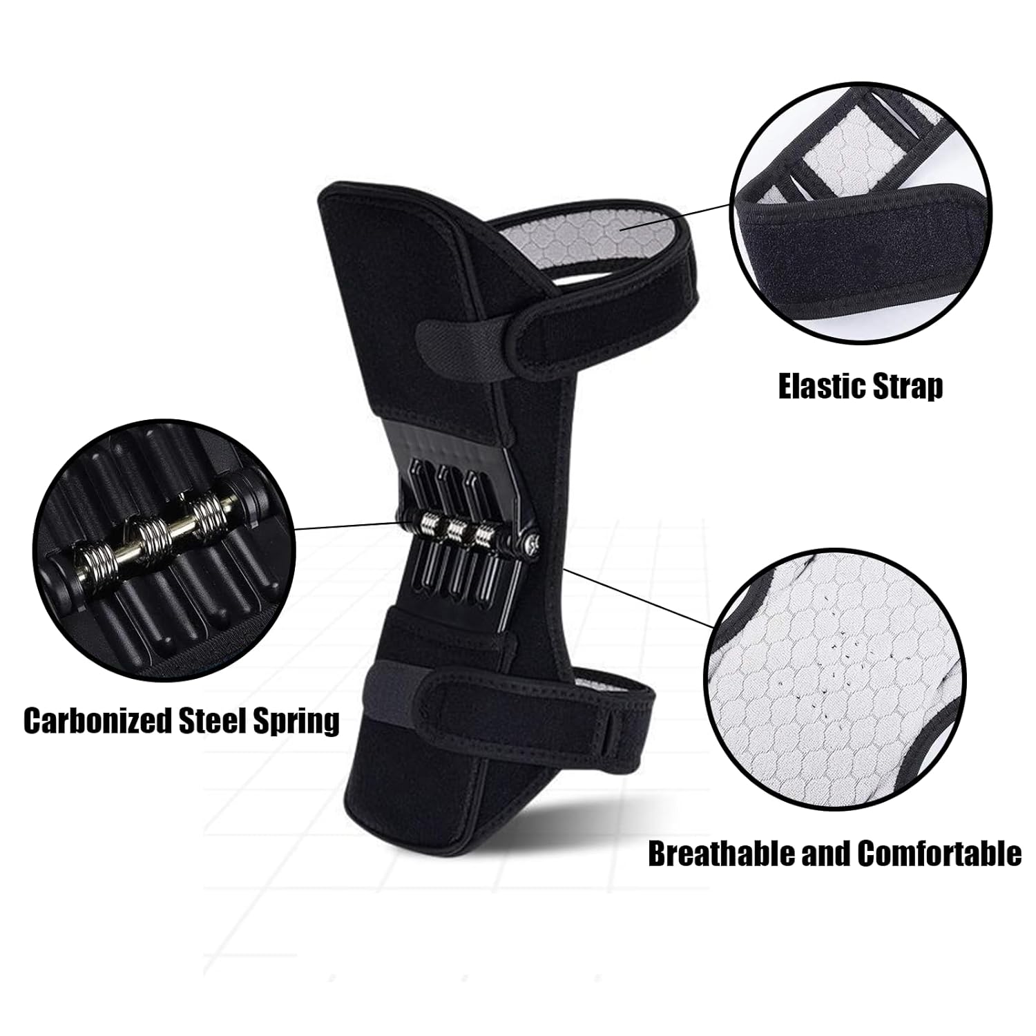 Power Knee Braces (2 Pack): 4-Spring Joint Support view 3