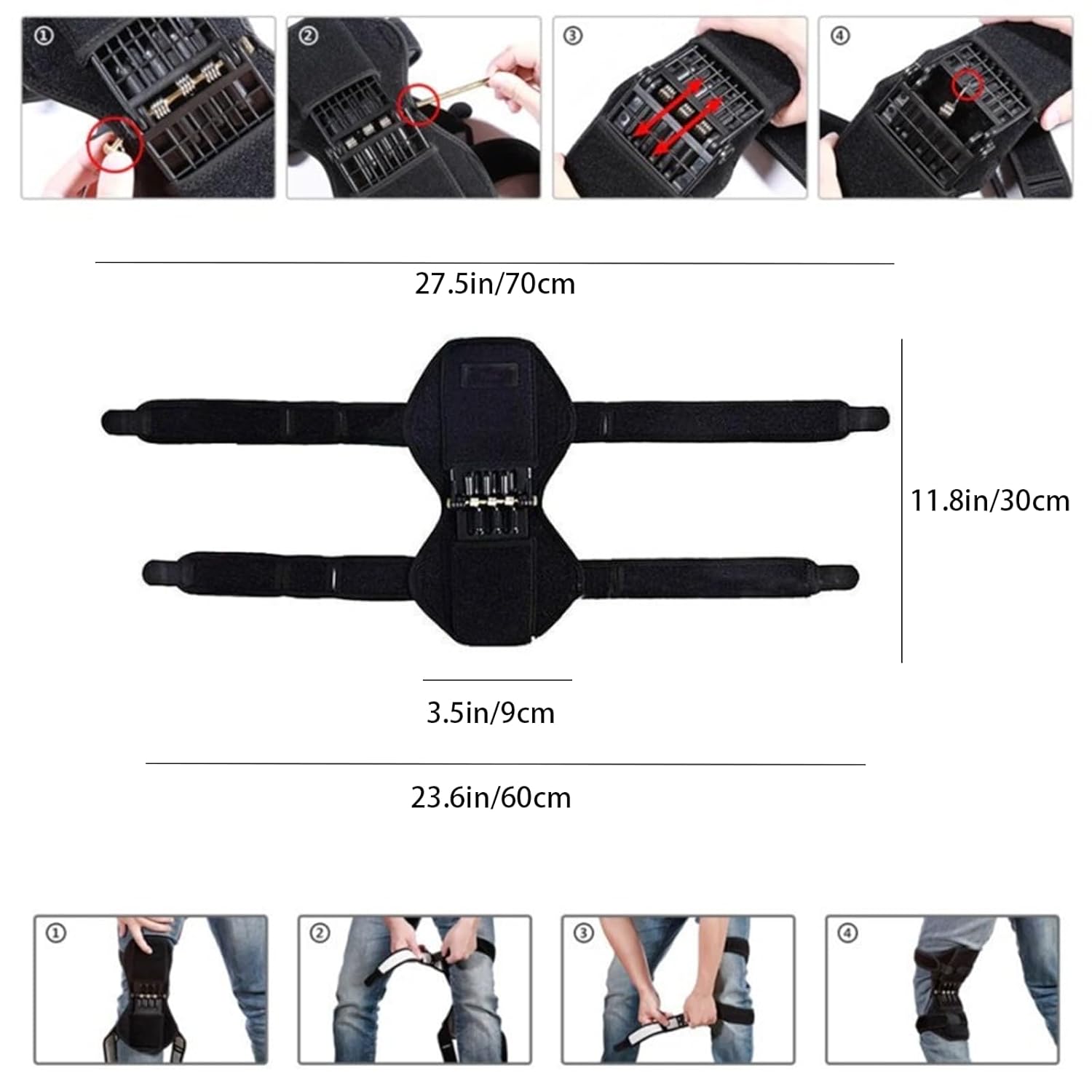 Power Knee Braces (2 Pack): 4-Spring Joint Support view 5