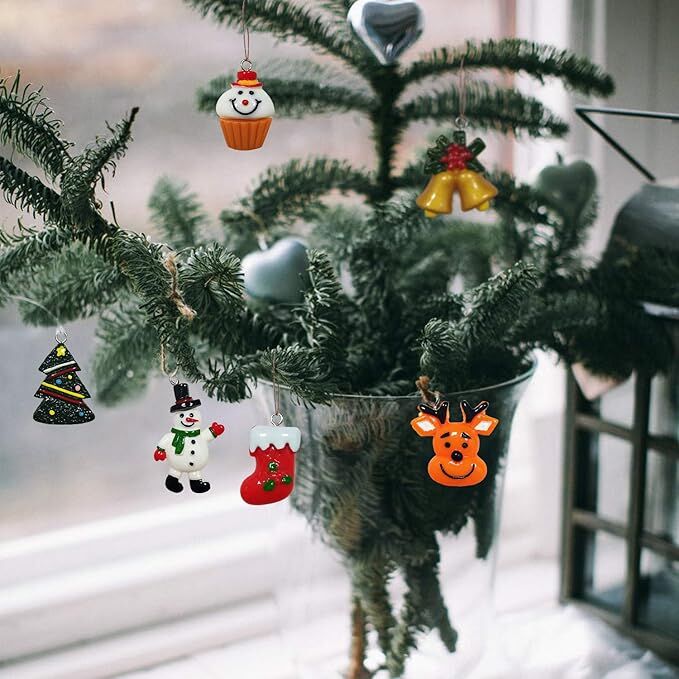 60pcs Mini Christmas Ornaments for Mini Tree Decorations Small Christmas view 3