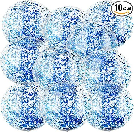 Christmas 10 Pcs Inflateable Sequin Glitter Beach Balls — image 1