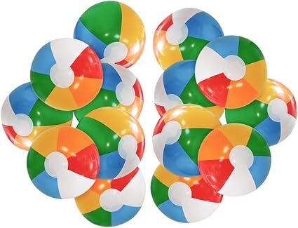 12'' Beach Ball for Kids: 14 Pack Beach Balls Bulk Inflatable Pool - Beach — image 1