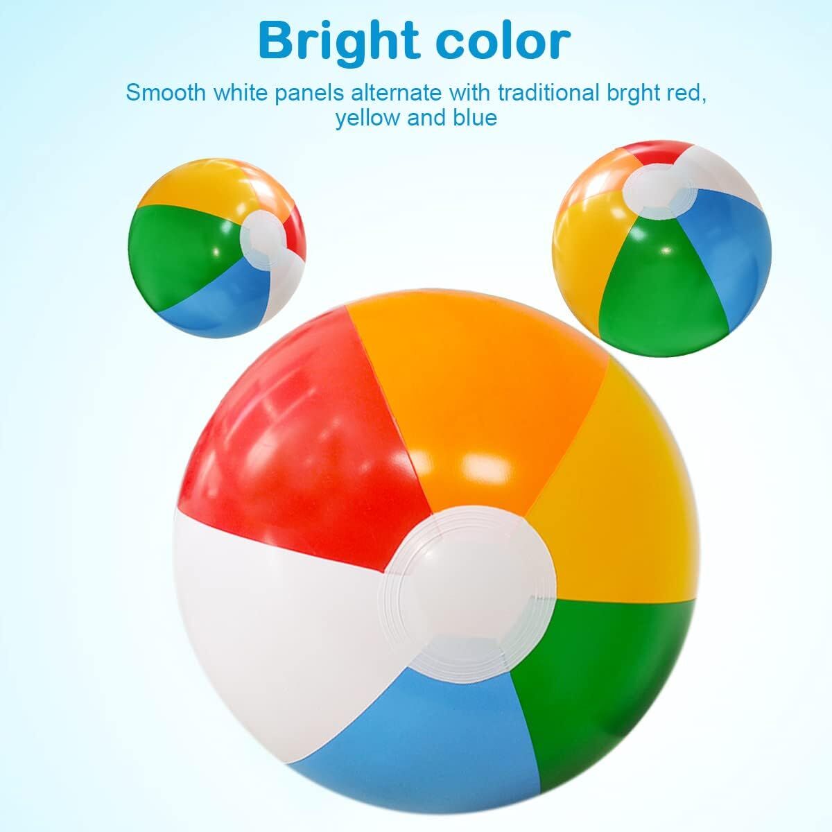 12'' Beach Ball for Kids: 14 Pack Beach Balls Bulk Inflatable Pool - Beach view 7