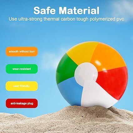 12'' Beach Ball for Kids: 14 Pack Beach Balls Bulk Inflatable Pool - Beach view 8