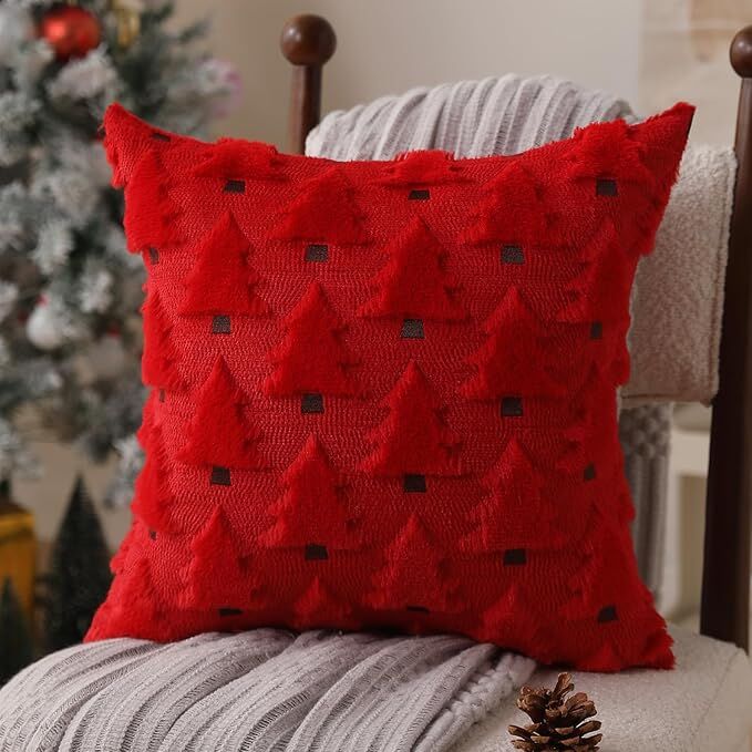 Christmas Pillow Covers 18x18 inch Set of 2 Black Christmas Decorations Soft view 5