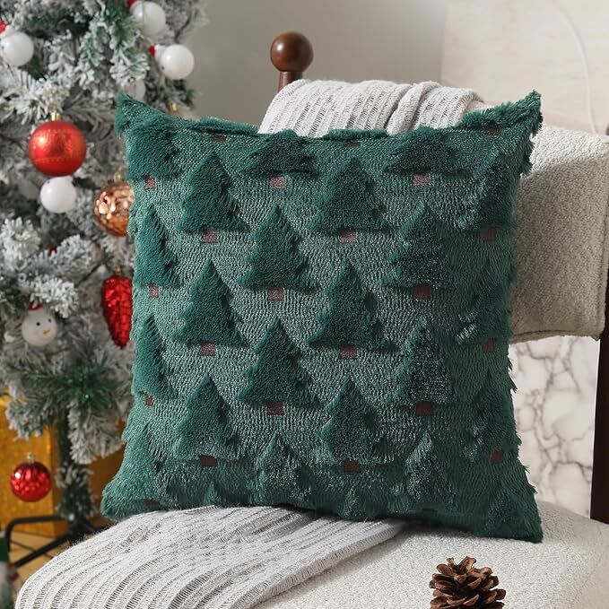 Christmas Pillow Covers 18x18 inch Set of 2 Black Christmas Decorations Soft view 7