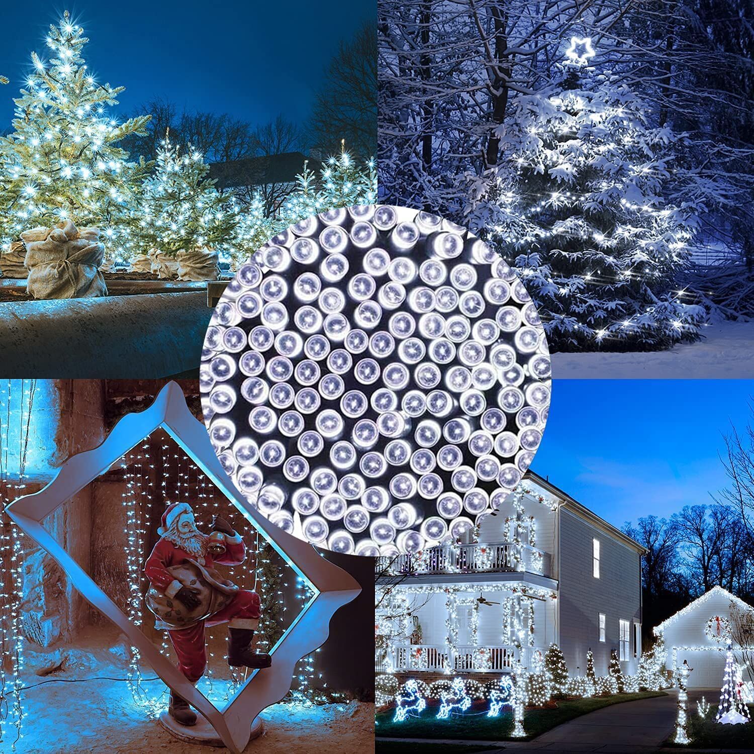 300 LED Cool White Fairy String Lights view 4