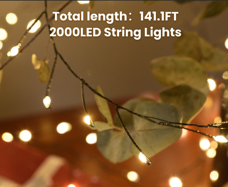 900 LED Warm White USB Fairy String Lights with Remote view 5