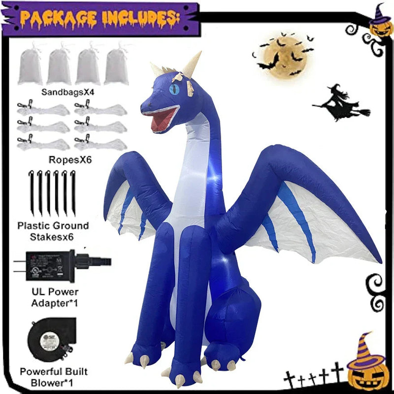 Giant Inflatable Dragon With Leds For Halloween view 2
