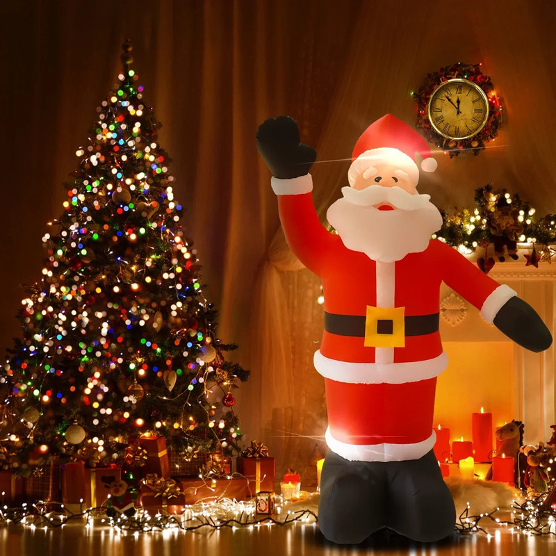 8Ft Tall Inflatable Santa Claus With 9 Led Lights view 2