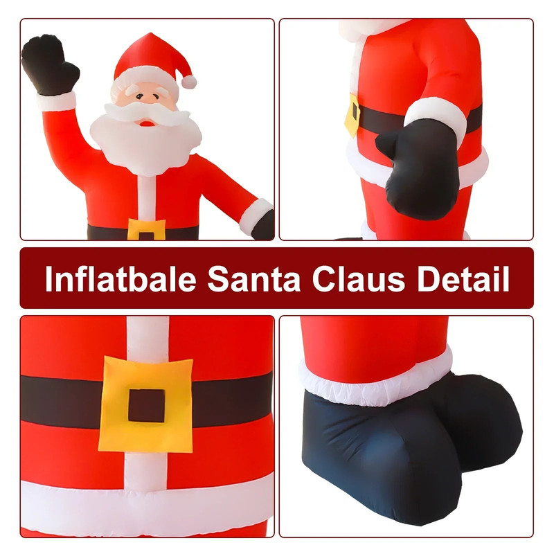8Ft Tall Inflatable Santa Claus With 9 Led Lights view 3