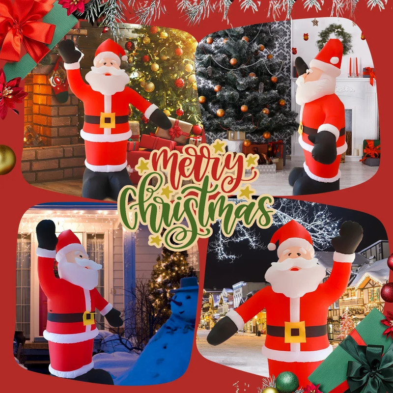 8Ft Tall Inflatable Santa Claus With 9 Led Lights view 5