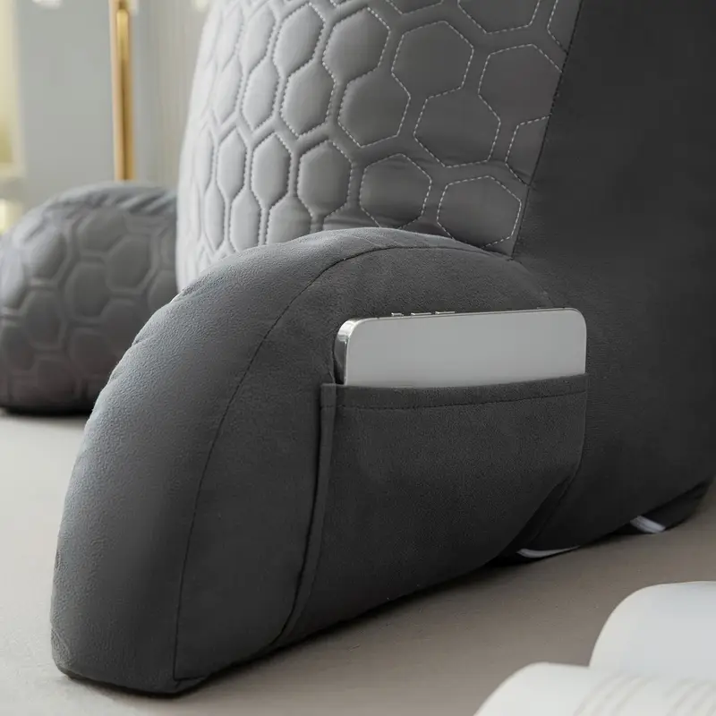 Cool Latex Reading Pillow with Armrests & Pockets view 3