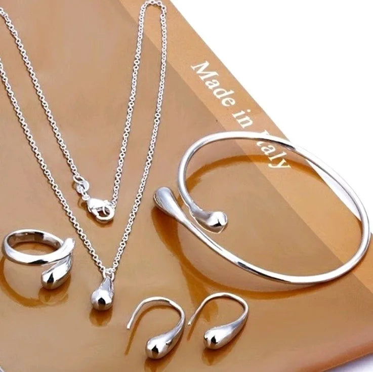 Women's Silver Needle Jewelry Set (4 pcs) view 2