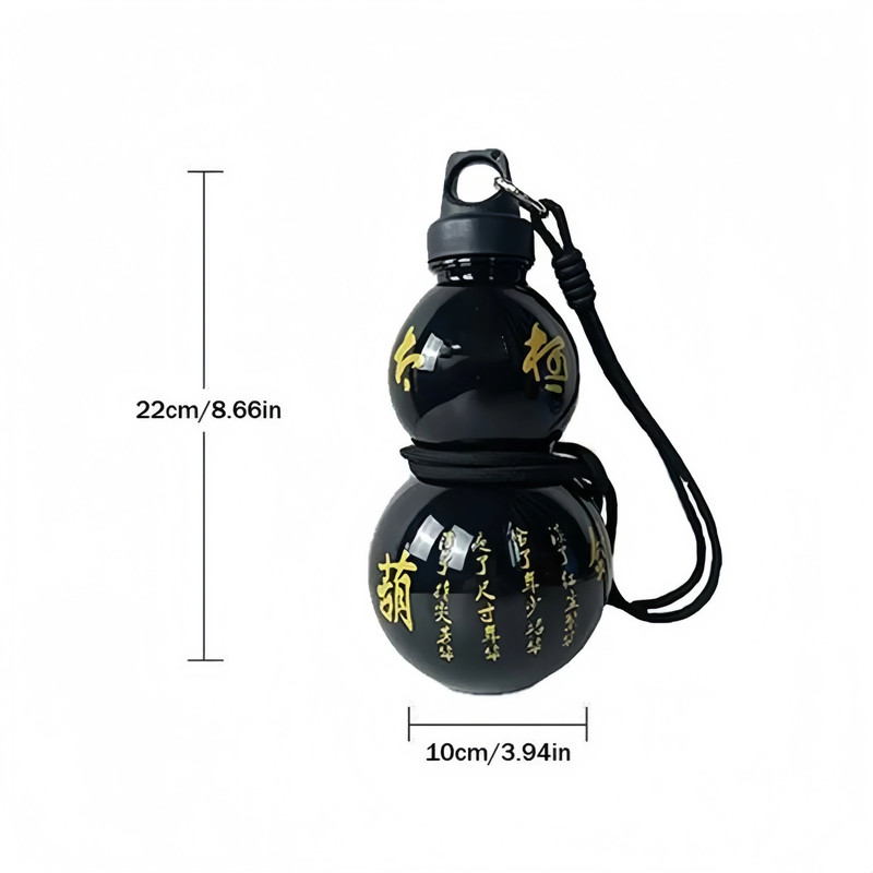 2pcs 800ml Gourd Water Bottle Black view 4