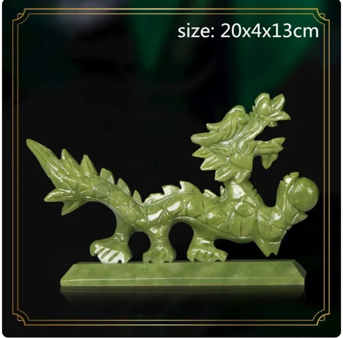 Feng Shui Elegance: Chinese Zodiac Dragon Jade Ornaments view 4