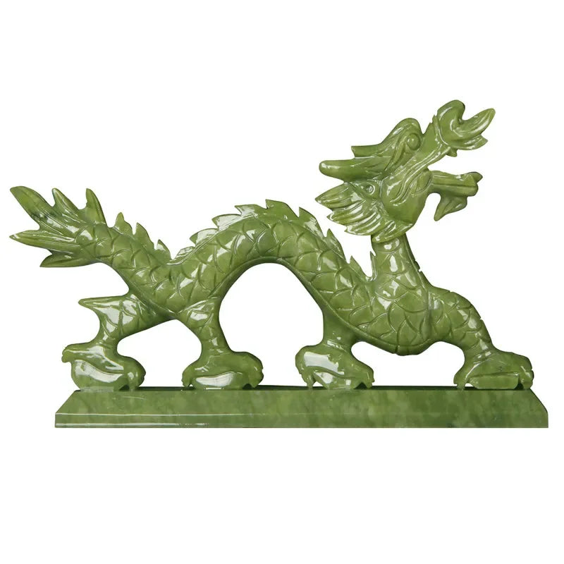 Feng Shui Elegance: Chinese Zodiac Dragon Jade Ornaments view 3