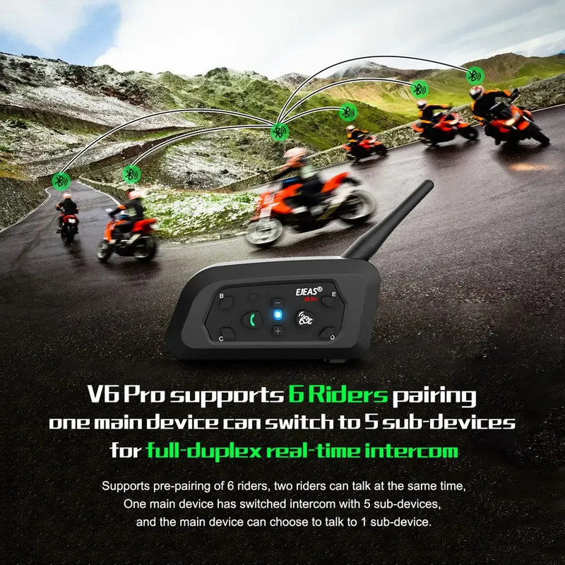 1200M Bluetooth Motorcycle Helmet Intercom Headset view 2