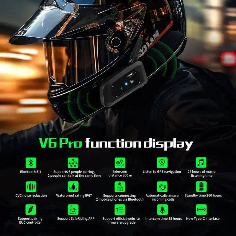 1200M Bluetooth Motorcycle Helmet Intercom Headset view 4