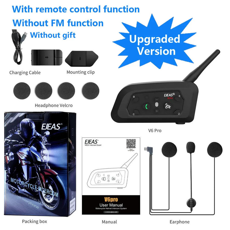 1200M Bluetooth Motorcycle Helmet Intercom Headset view 6