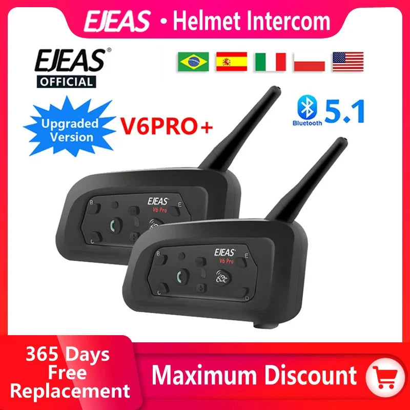 1200M Bluetooth Motorcycle Helmet Intercom Headset view 7