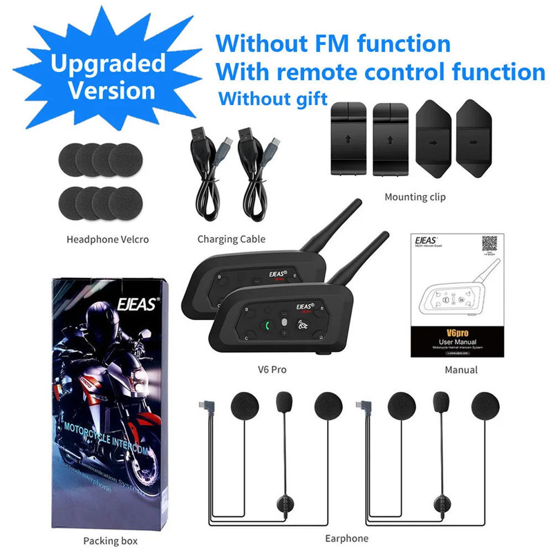 1200M Bluetooth Motorcycle Helmet Intercom Headset view 9