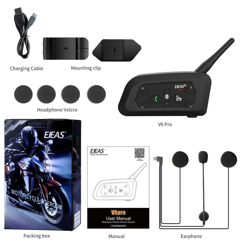 1200M Bluetooth Motorcycle Helmet Intercom Headset view 10