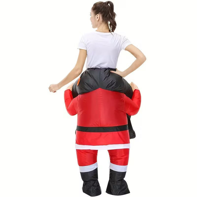 Riding Santa Inflatable Christmas Costume view 2