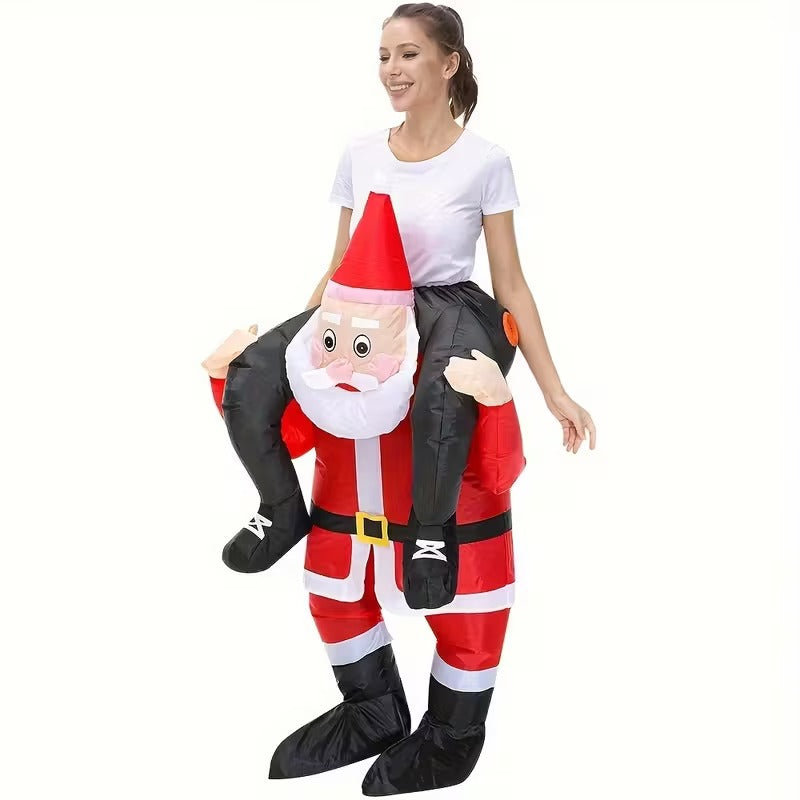 Riding Santa Inflatable Christmas Costume view 3