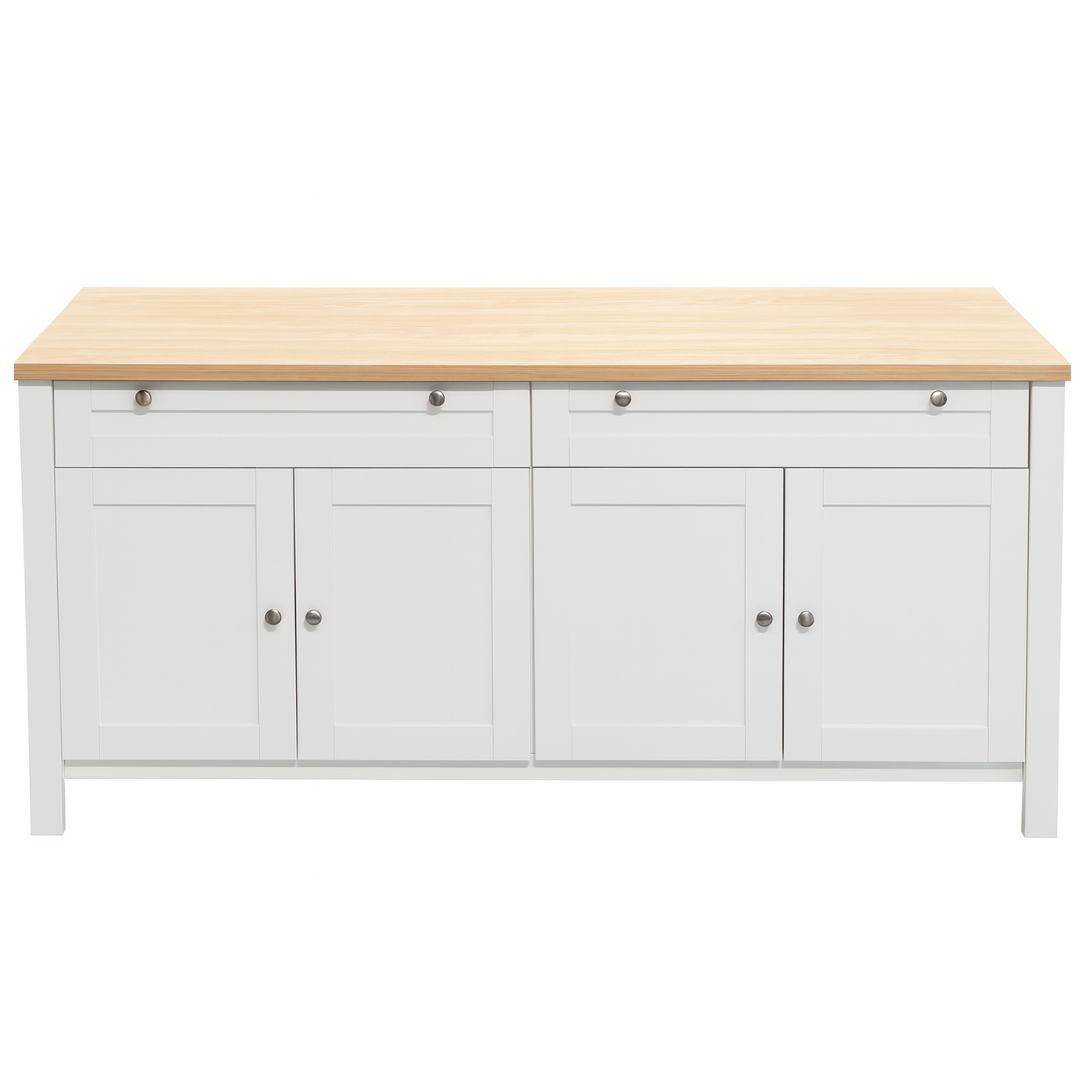 Noosa Buffet Sideboard White and Oak 4 Doors and 2 Drawers view 2