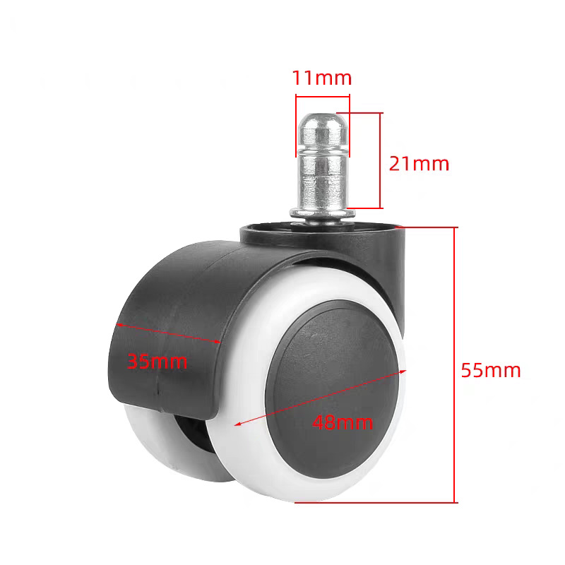 5-Piece 2-Inch Office Chair Replacement Rubber Wheels - Universal Heavy-Duty view 4