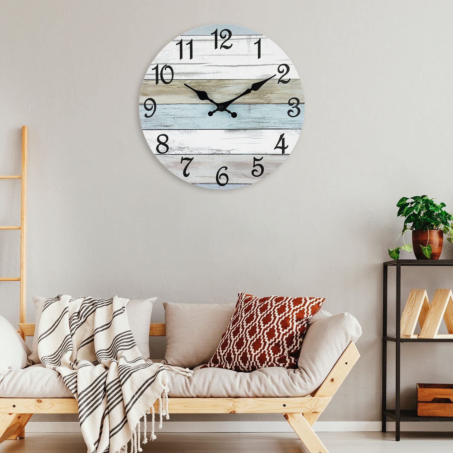 Wooden Wall Clock - Vintage-Style Decorative Clock for Home & Office view 2
