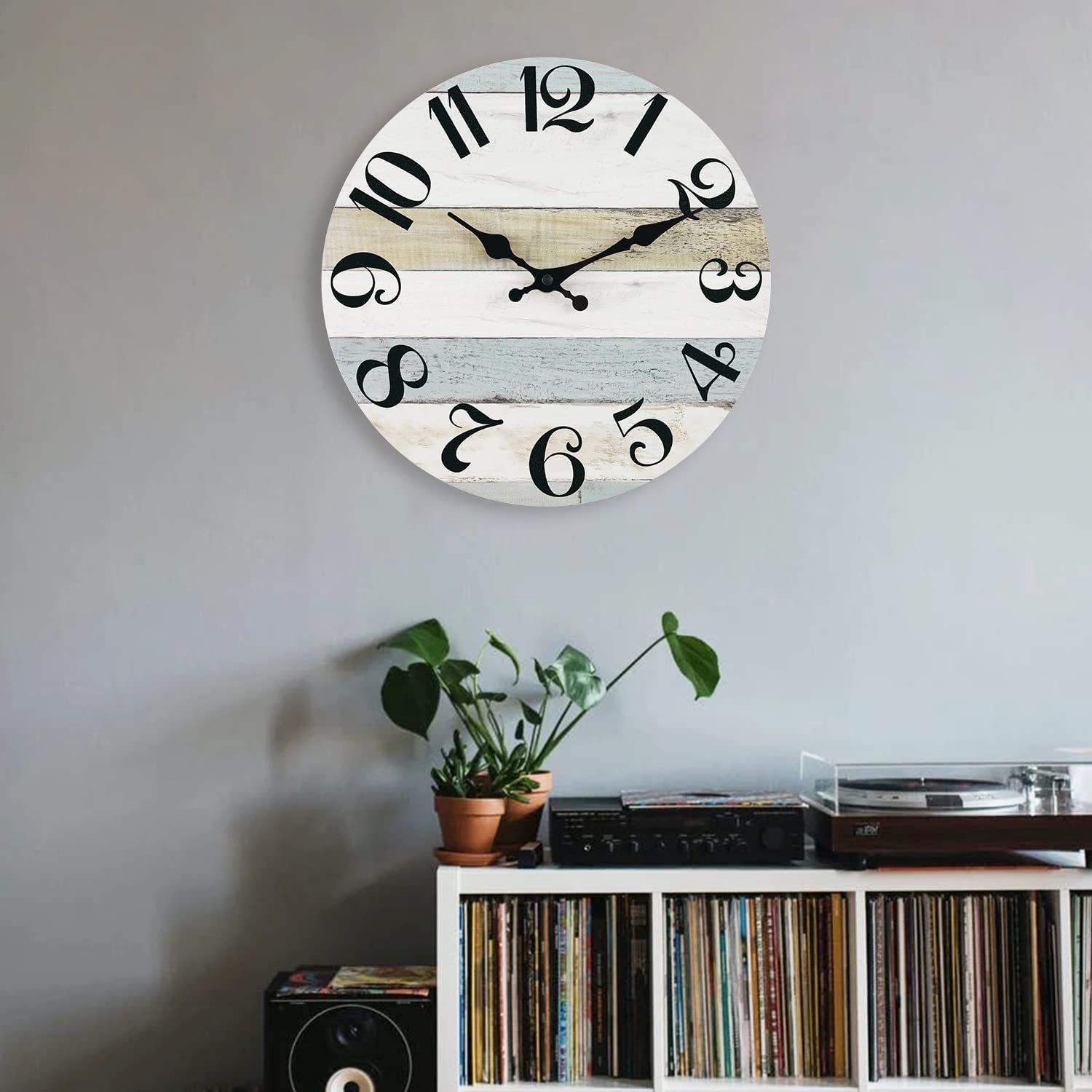Wooden Wall Clock - Vintage-Style Decorative Clock for Home & Office view 5