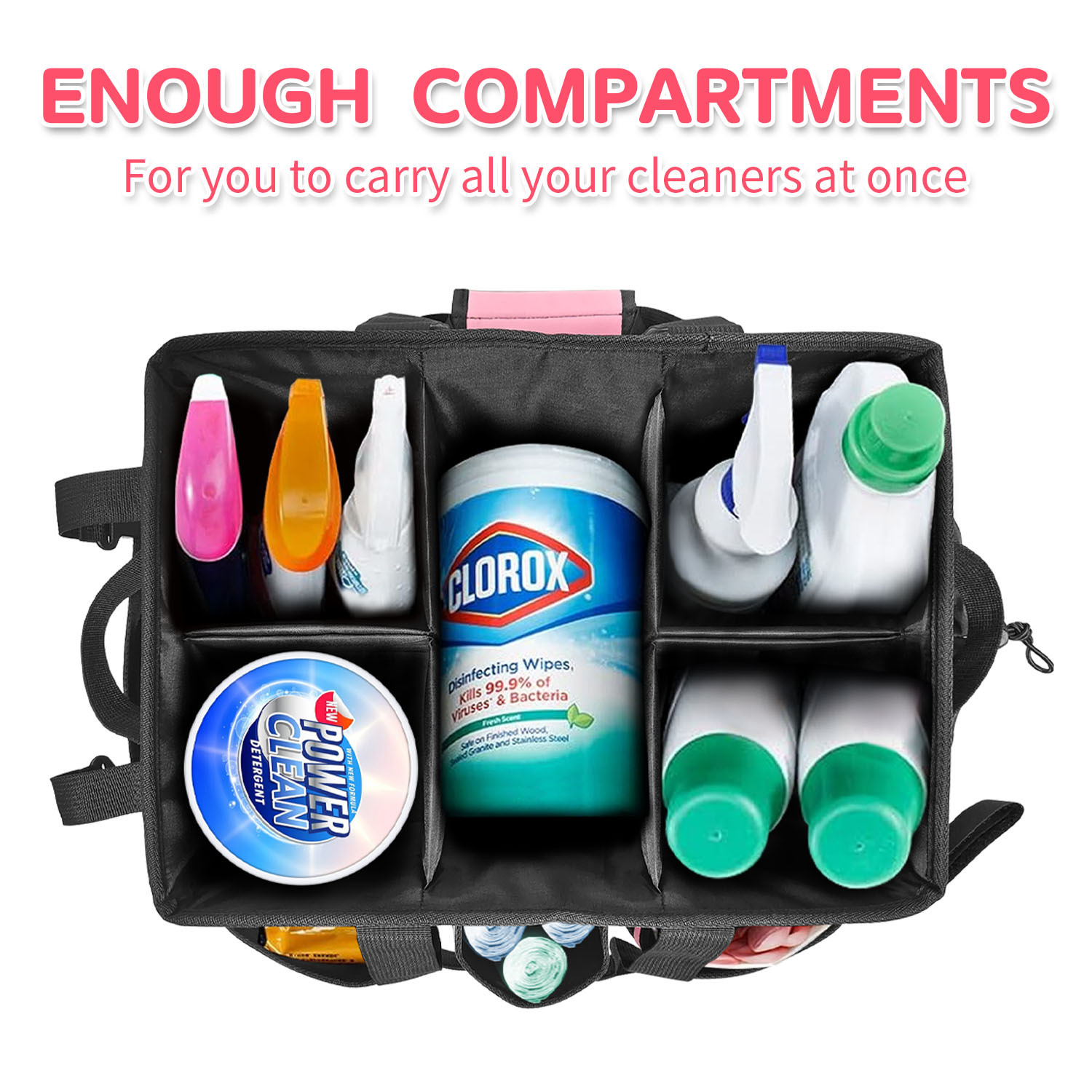 Gray Cleaning Kit - Multi-Purpose Cleaning Supplies Organizer Bag view 3