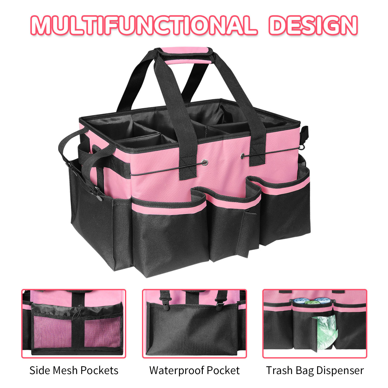 Gray Cleaning Kit - Multi-Purpose Cleaning Supplies Organizer Bag view 5