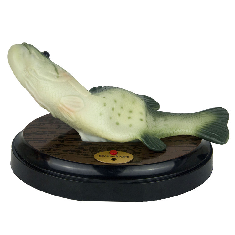 Singing Fish Decoration - Green with Square Base view 2