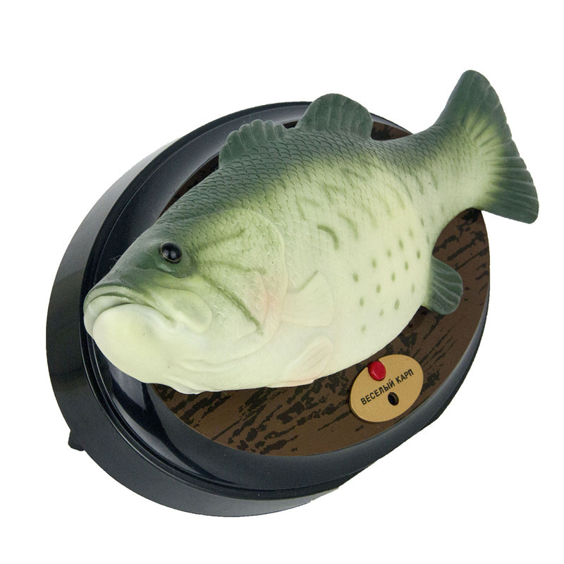 Singing Fish Decoration - Green with Square Base view 3