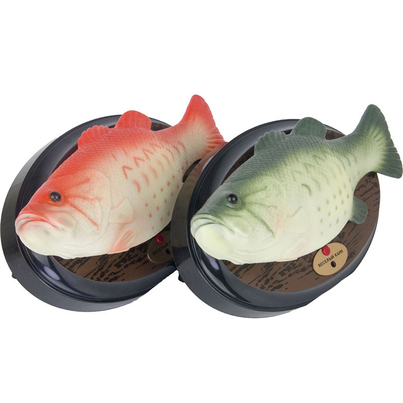 Singing Fish Decoration - Green with Square Base view 4